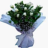 11 beyaz g�l buketi